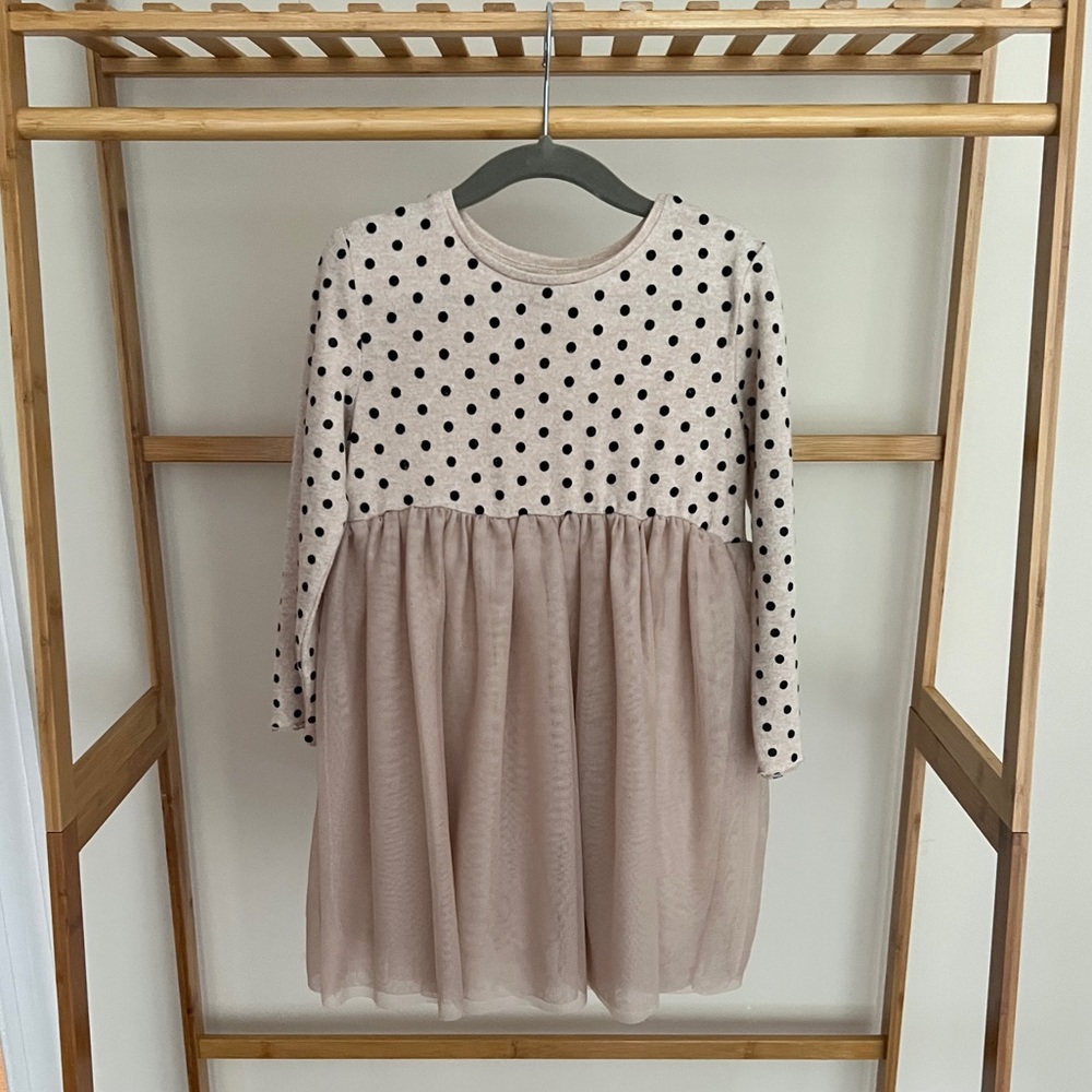 Zara Flocked Polka Dot Tulle Dress Size 4-5T